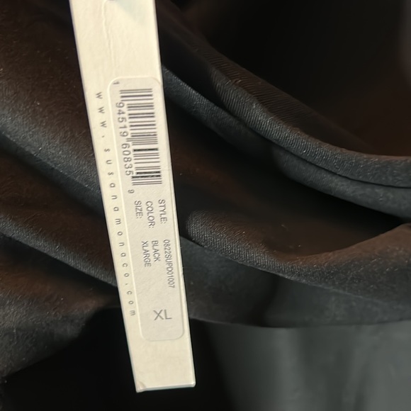 SUSANA MONICO NWT Black, long sleeves mini dress. Size: XLG - Picture 6 of 7